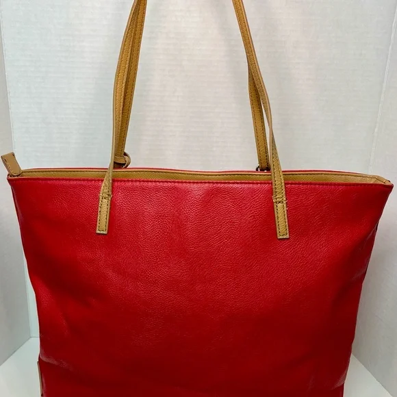 Nine West Red Tote with Tan Straps - Picture 6 of 16